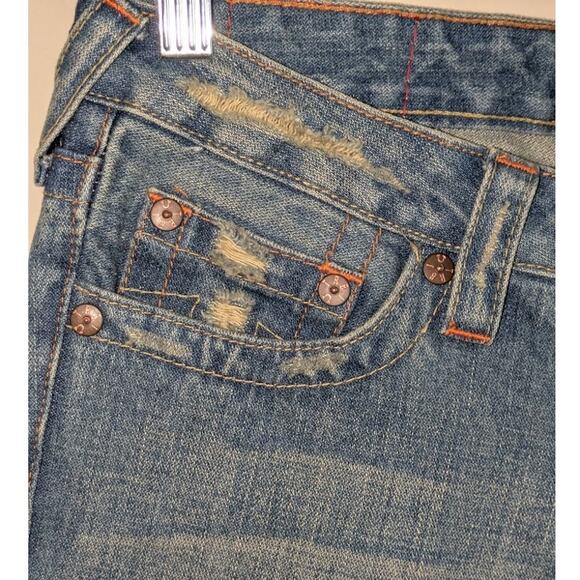 Y2K True Religion Womens 27  Med Wash Low Rise Boot Cut Jeans Indie Sleaze Retro - Picture 6 of 9